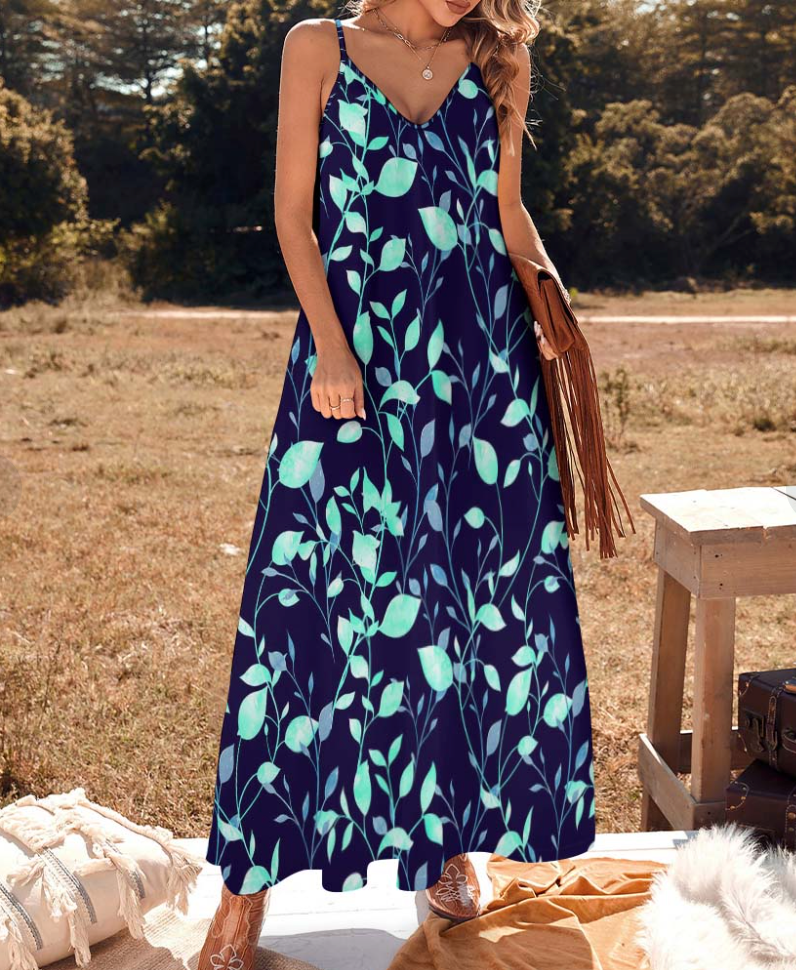 Vestido largo hasta los tobillos con tirantes