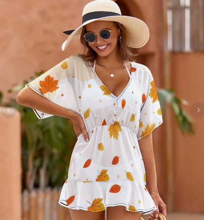 Vestido ligero de manga corta para mujer