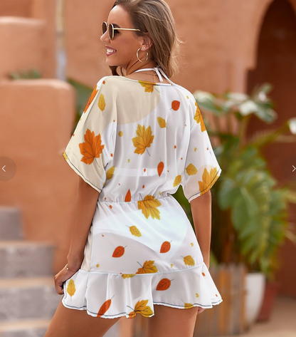 Vestido ligero de manga corta para mujer