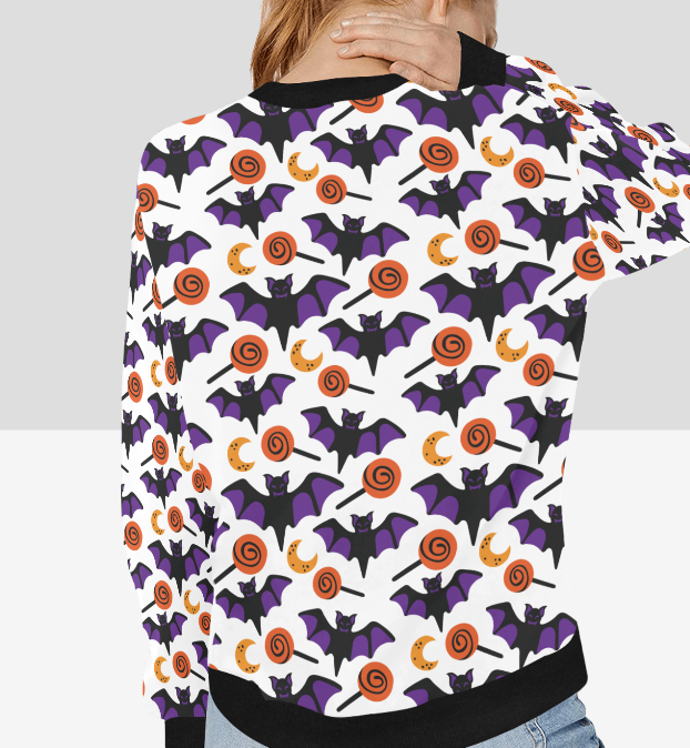 Sudadera de cuello redondo con puños acanalados para mujer (H34)