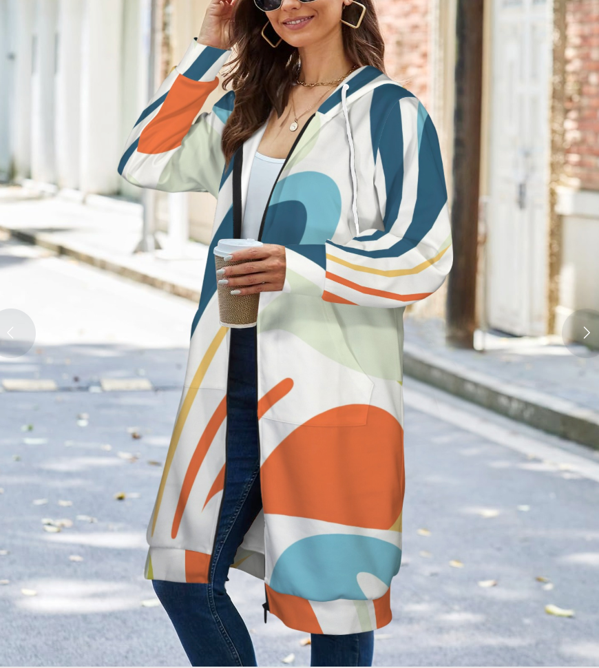 Abrigo largo con capucha para mujer (H72)