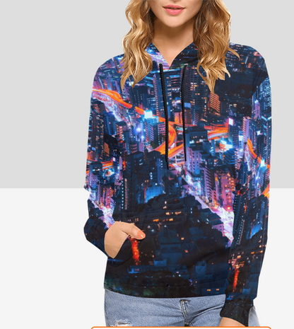 Sudadera con capucha y estampado integral para mujer (Modelo H13)