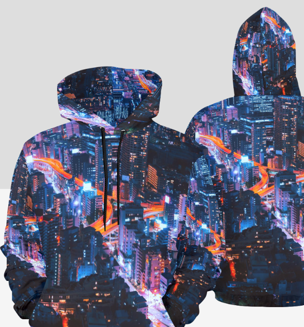 Sudadera con capucha y estampado integral para mujer (Modelo H13)