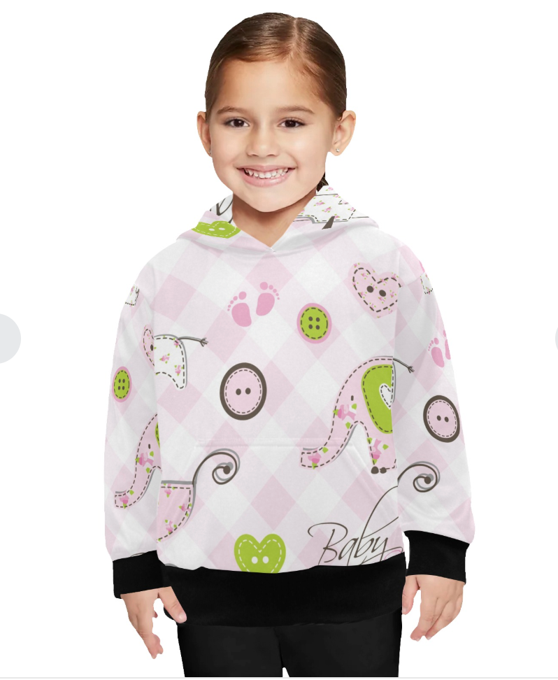 Sudadera de Manga Larga con Capucha para Niña Pequeña – Modelo H57