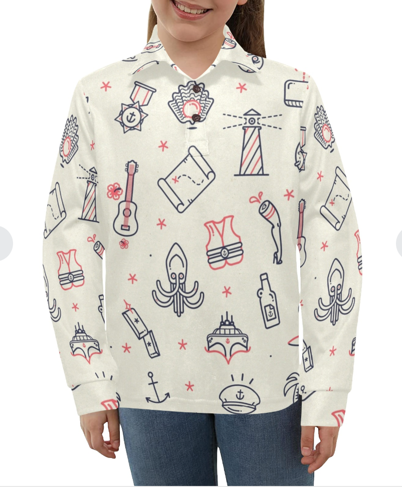 Polo de Manga Larga para Niña Grande – Modelo T73