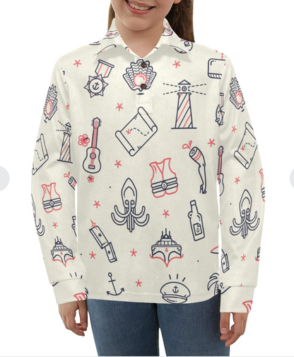 Polo de Manga Larga para Niña Grande – Modelo T73