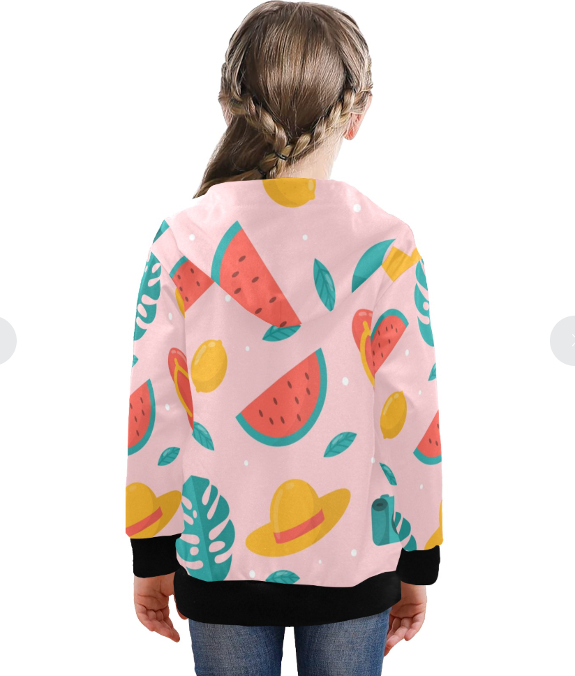 Sudadera con Capucha y Cierre para Niña Grande – Modelo H58