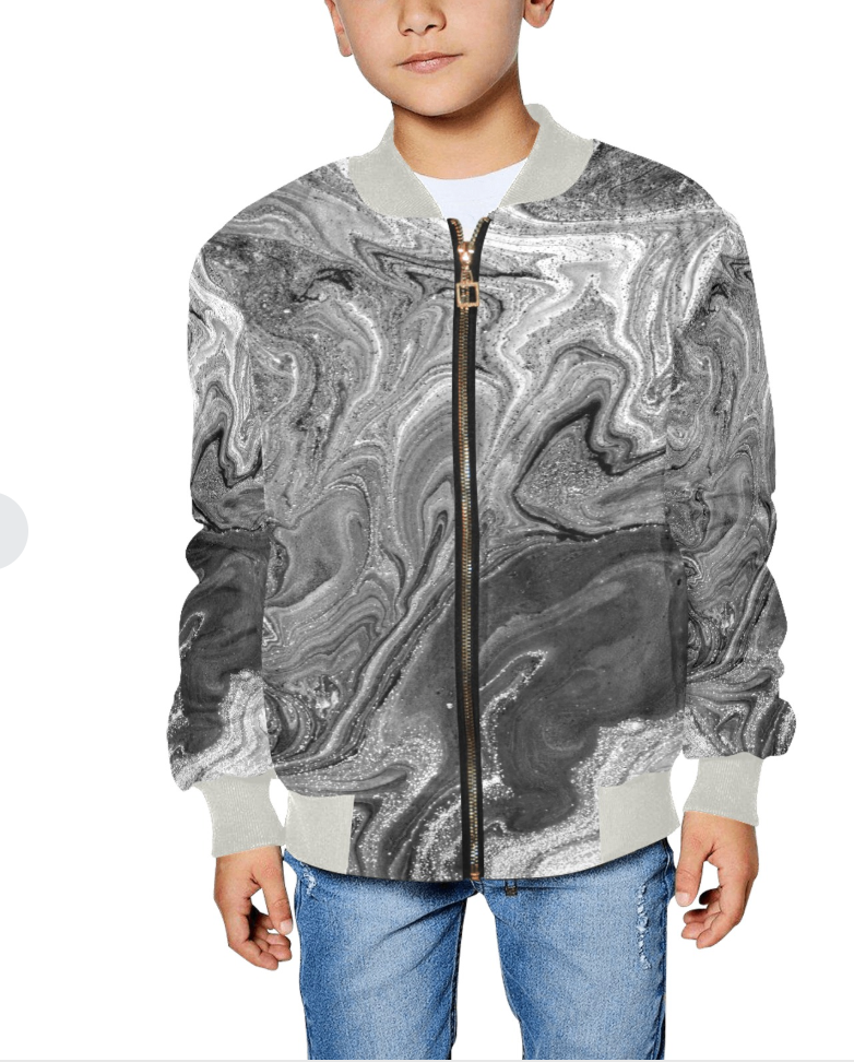 Chamarra Bomber Infantil con Estampado Completo – Modelo H40