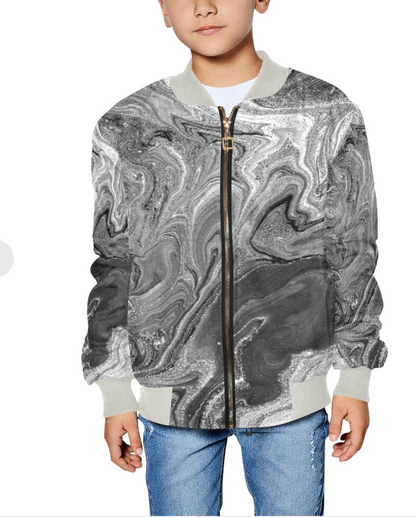 Chamarra Bomber Infantil con Estampado Completo – Modelo H40