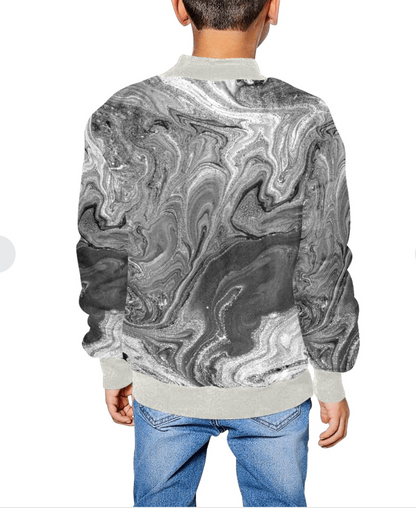Chamarra Bomber Infantil con Estampado Completo – Modelo H40