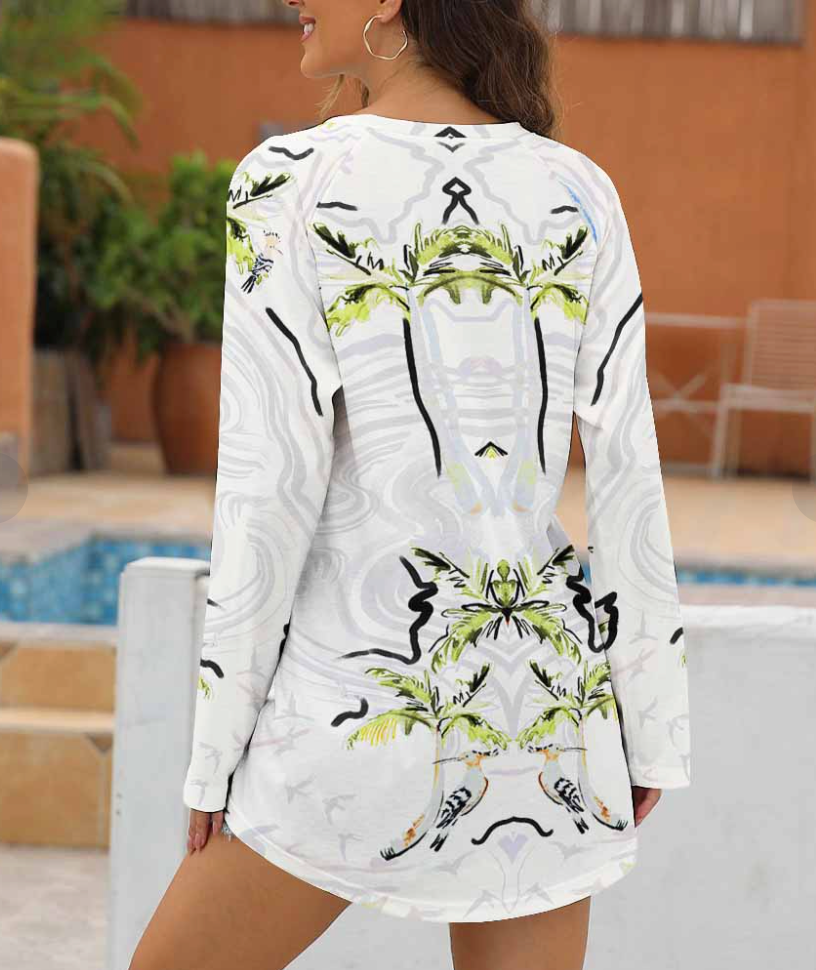 Camiseta de cuello redondo y manga larga