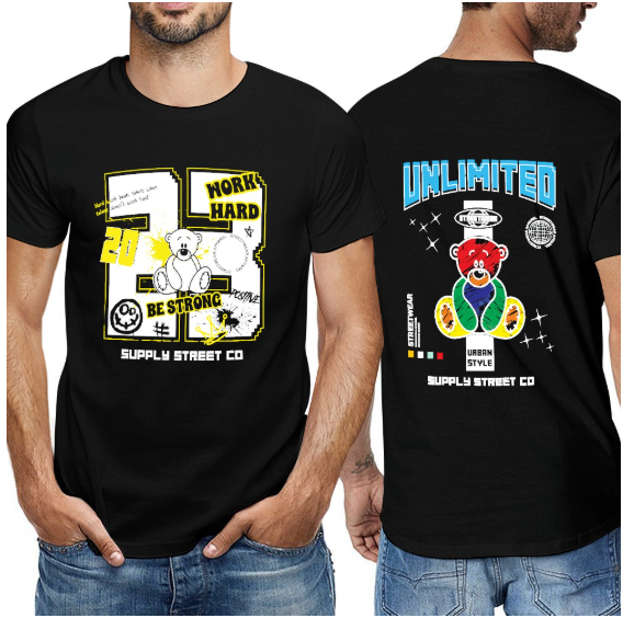 New 150g Men's  Short Sleeve T-shirt doble print