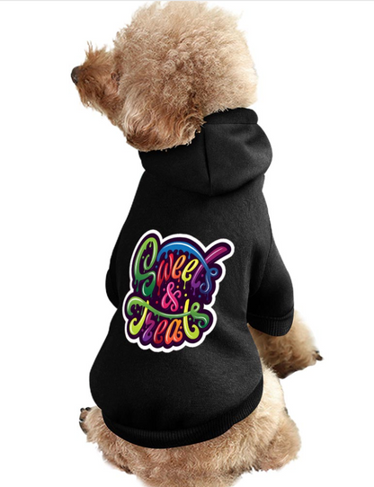 Traje negro para mascota con gorro personalizado