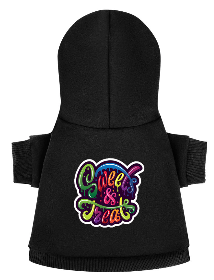 Traje negro para mascota con gorro personalizado
