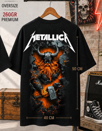 Playera Overside 260gr BLACK OUT Colección Atrás METAL WARRIOR