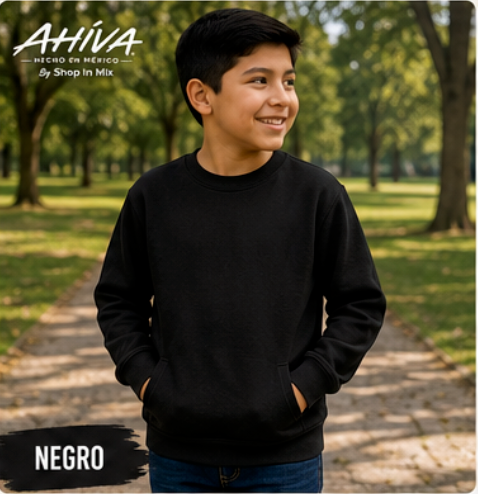 Sudadera sin capucha AHÍVA 50% algodón/ 50% poliester , 7 colores