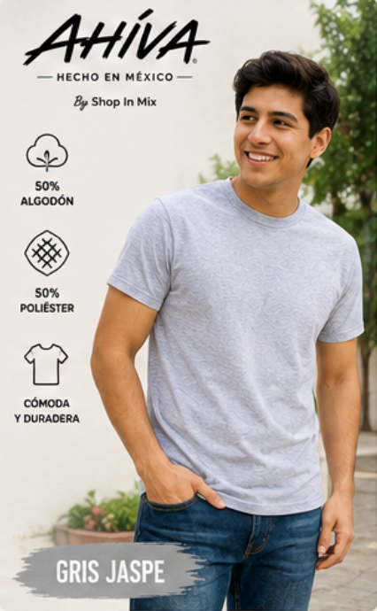 Playera AHÍVA Jaspe &amp; Neón para Caballero