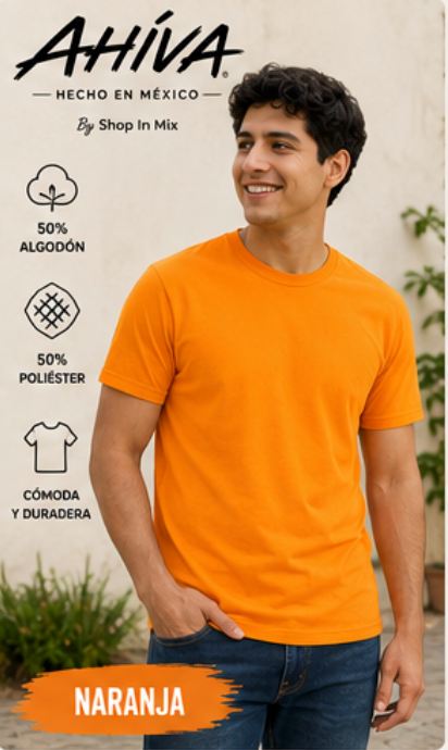 Playera AHÍVA Jaspe &amp; Neón para Caballero