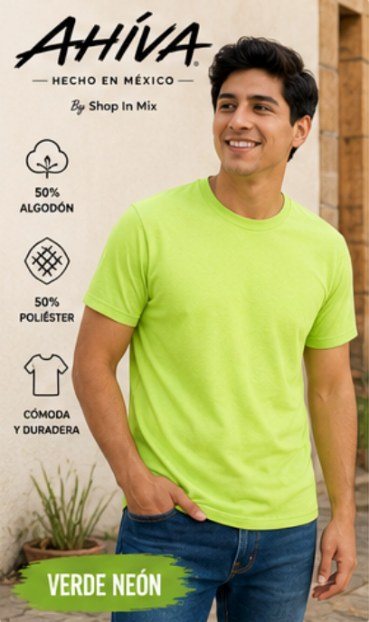 Playera AHÍVA Jaspe &amp; Neón para Caballero