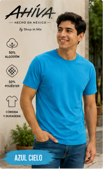 Playera AHÍVA Jaspe &amp; Neón para Caballero