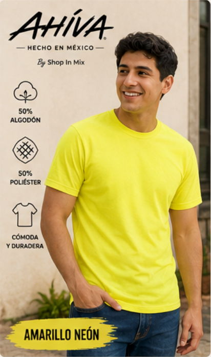 Playera AHÍVA Jaspe &amp; Neón para Caballero