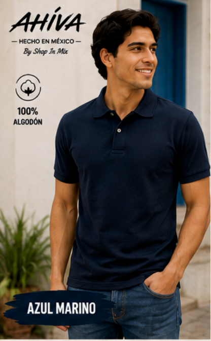 Polo Caballero AHÍVA Peso Completo · 100% Algodón
