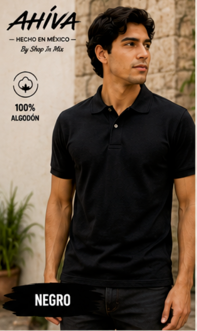 Polo Caballero AHÍVA Peso Completo · 100% Algodón