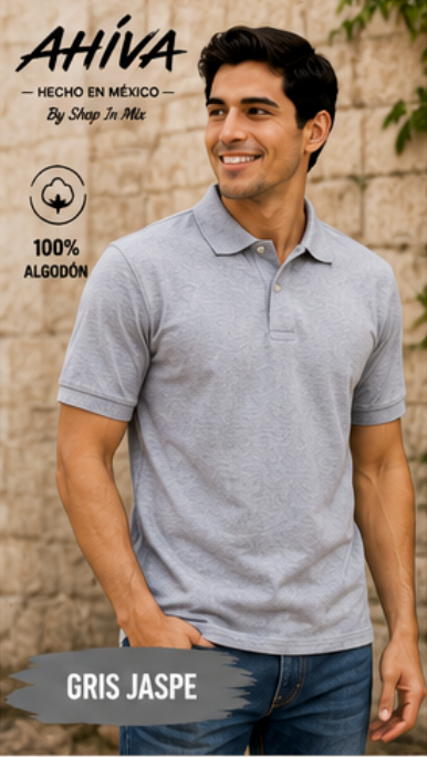 Polo Caballero AHÍVA Peso Completo · 100% Algodón