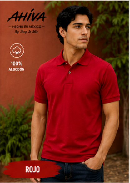 Polo Caballero AHÍVA Peso Completo · 100% Algodón