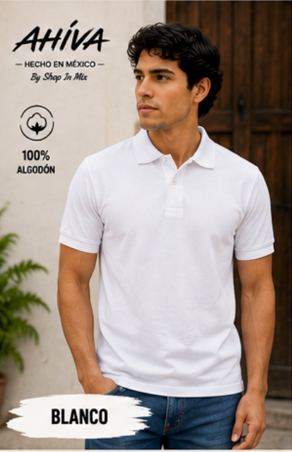 Polo Caballero AHÍVA Peso Completo · 100% Algodón