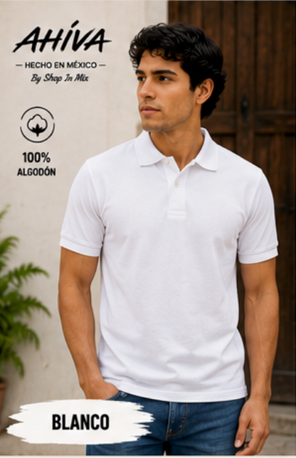 Polo Caballero AHÍVA Peso Completo · 100% Algodón