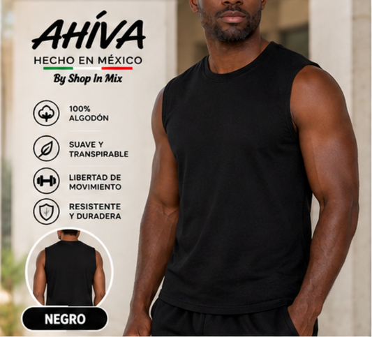 Playera AHÍVA Cuello Redondo Manga Corta para Caballero · 100% Algodón AC310