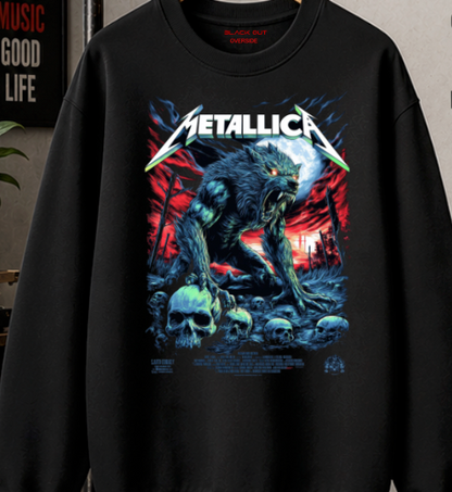 Sudadera BLACK OUT – Metallica Wolf | Oversize 290 g Premium