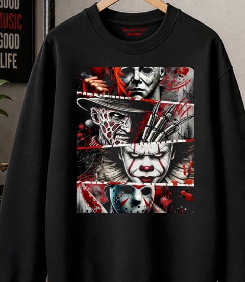 Sudadera BLACK OUT – Horror Icons | Oversize 290 g
