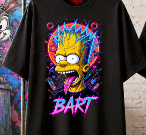 Playera Overside 260gr BLACK OUT Colección Cartoon BART