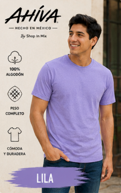 Playera Caballero AHÍVA Peso Completo · 100% Algodón