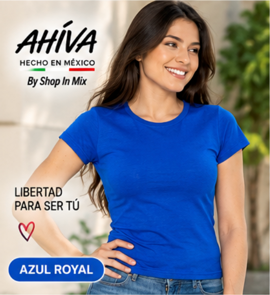 Playera AHÍVA Colores JASPE Cuello Redondo Manga Corta para Mujer · 50% algodó/ 50% poliester AD250