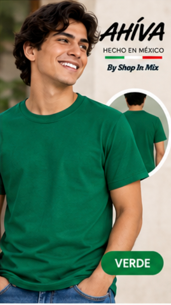 Playera Cuello Redondo Manga Corta para Caballero · 100% Algodón AC300