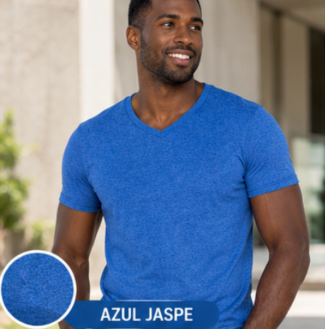 Playera Cuello V Manga Corta para Caballero · Colección Jaspe AC356