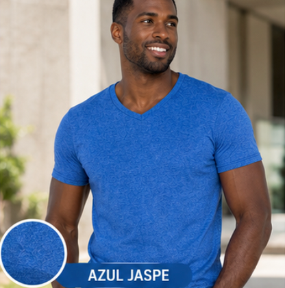 Playera Cuello V Manga Corta para Caballero · Colección Jaspe AC356