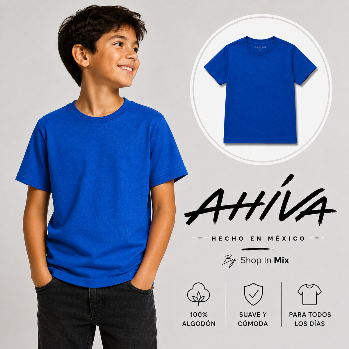 Playera AHÍVA 100% algodón por niño