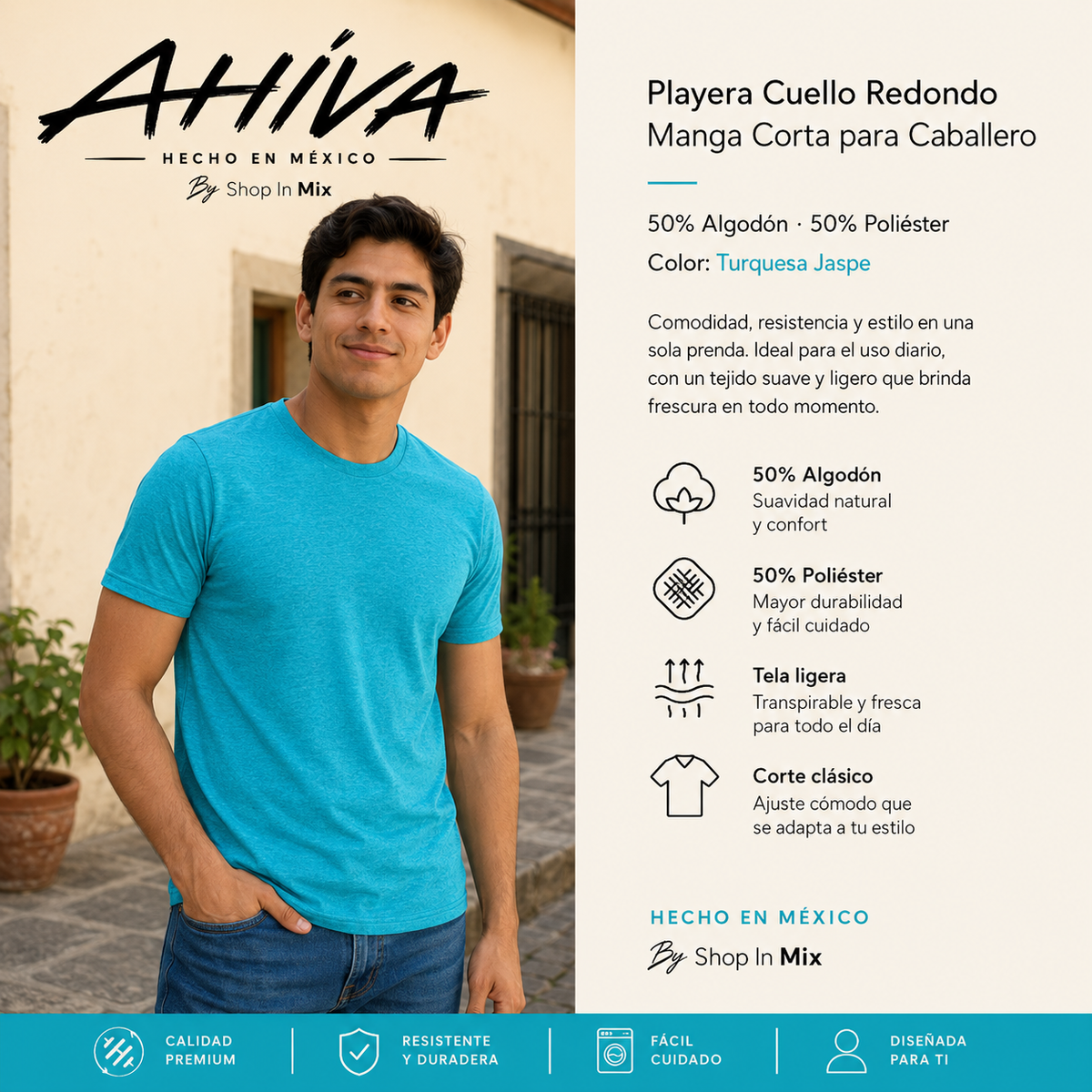 Playera AHÍVA Jaspe &amp; Neón para Caballero