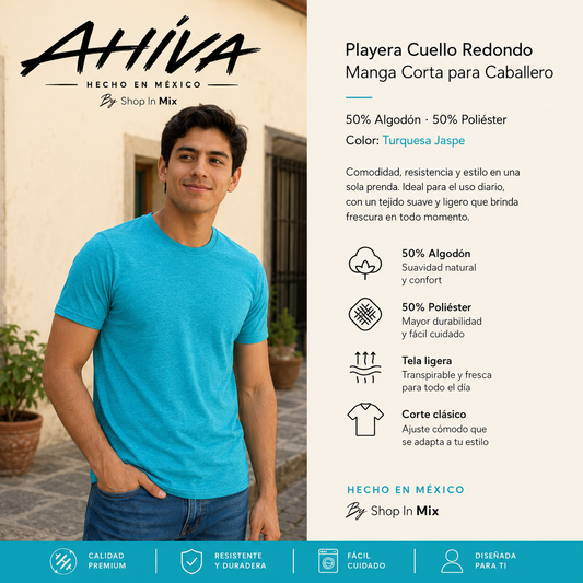 Playera AHÍVA Jaspe &amp; Neón para Caballero