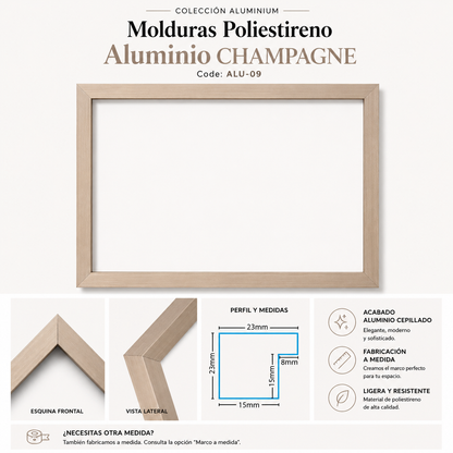 Marco Essential Colección Aluminio Champagne ALU-09