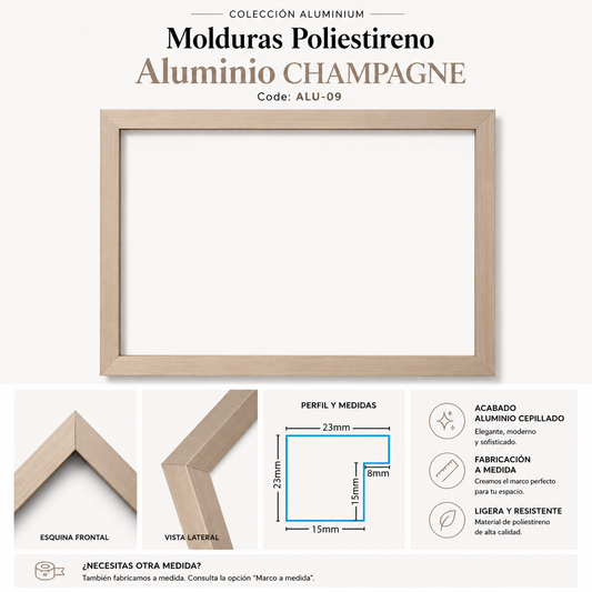 Marco Essential Colección Aluminio Champagne ALU-09 INCUILDO