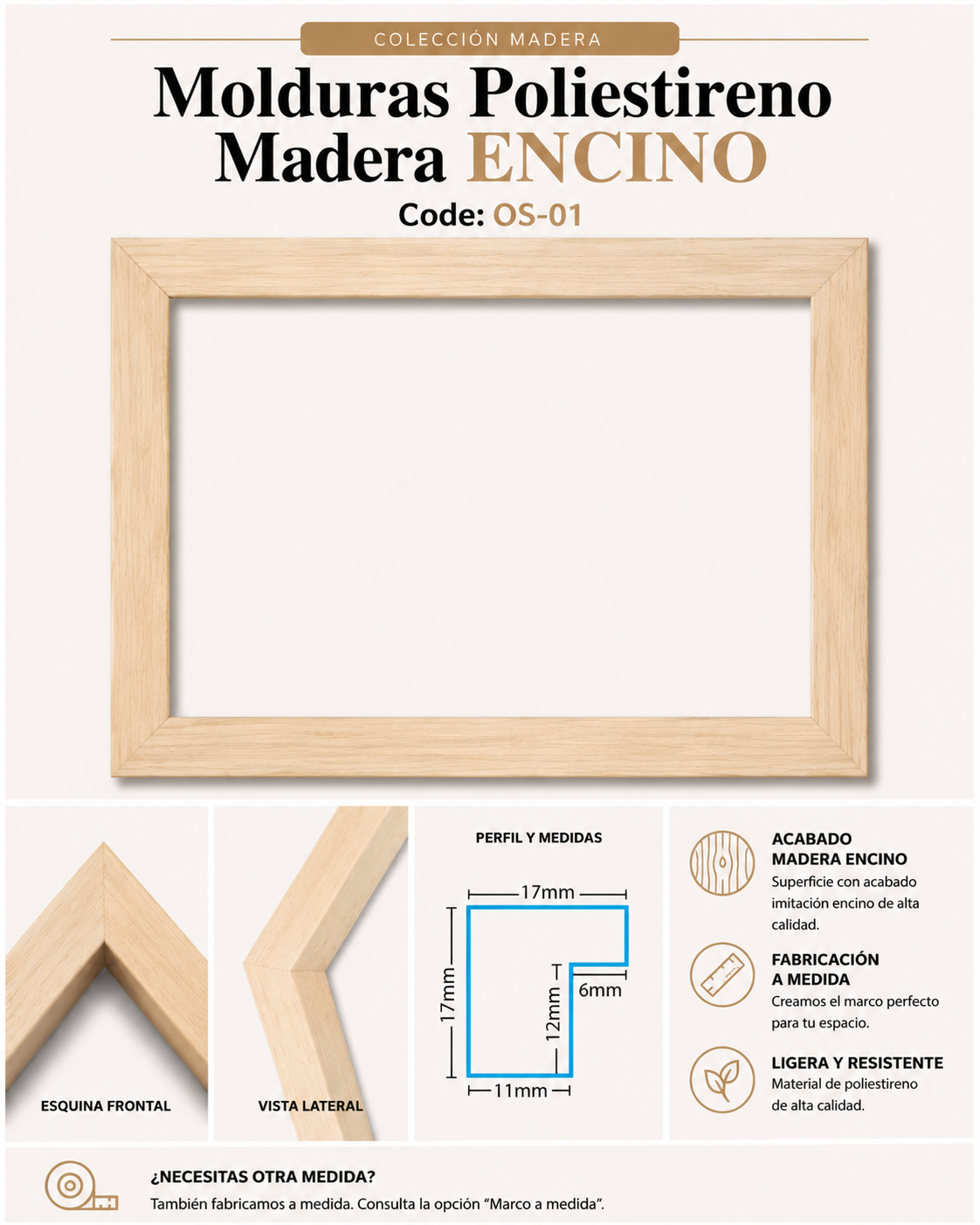 Marco Essential Colección Madera Encino OS-01