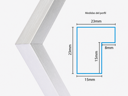 Marco Essential Colección Aluminio PLATA ALU-01