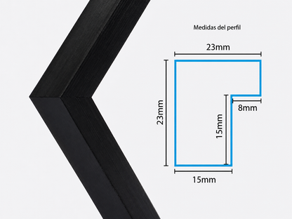 Marco Essential Colección Aluminio Negro ALU-04