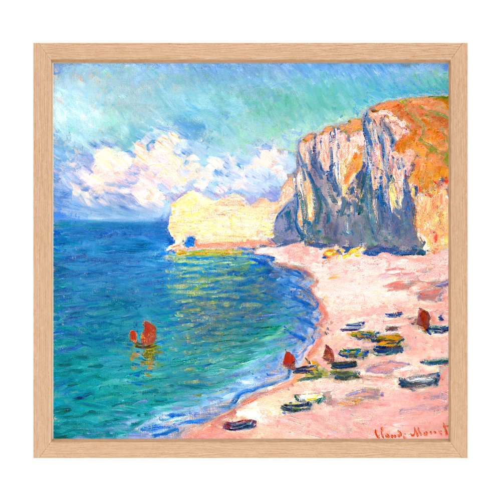 Recarga Cuadrado Switch in Art impressa Claude Monet "La playa y la Falaise d'Amont"