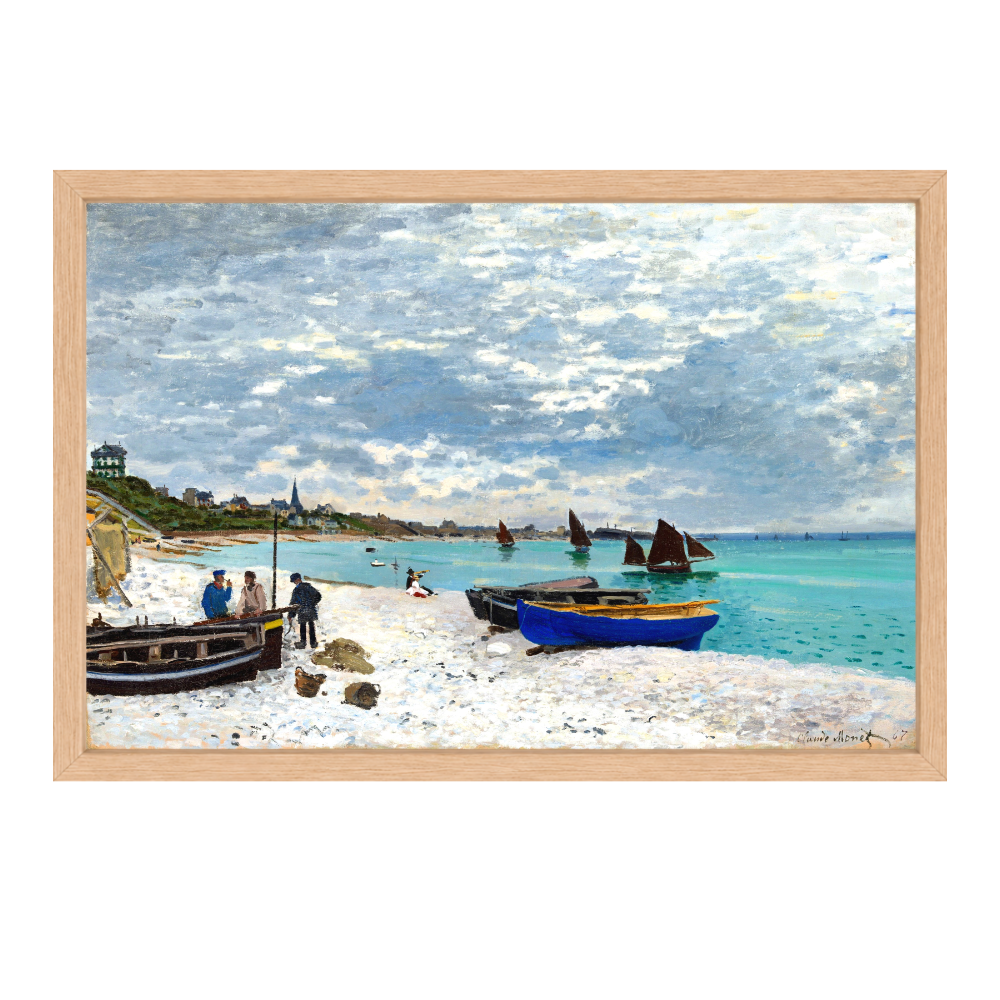 Recarga horizontal Larga Switch in Art impressa Claude Monet "La playa de Sainte-Adresse"
